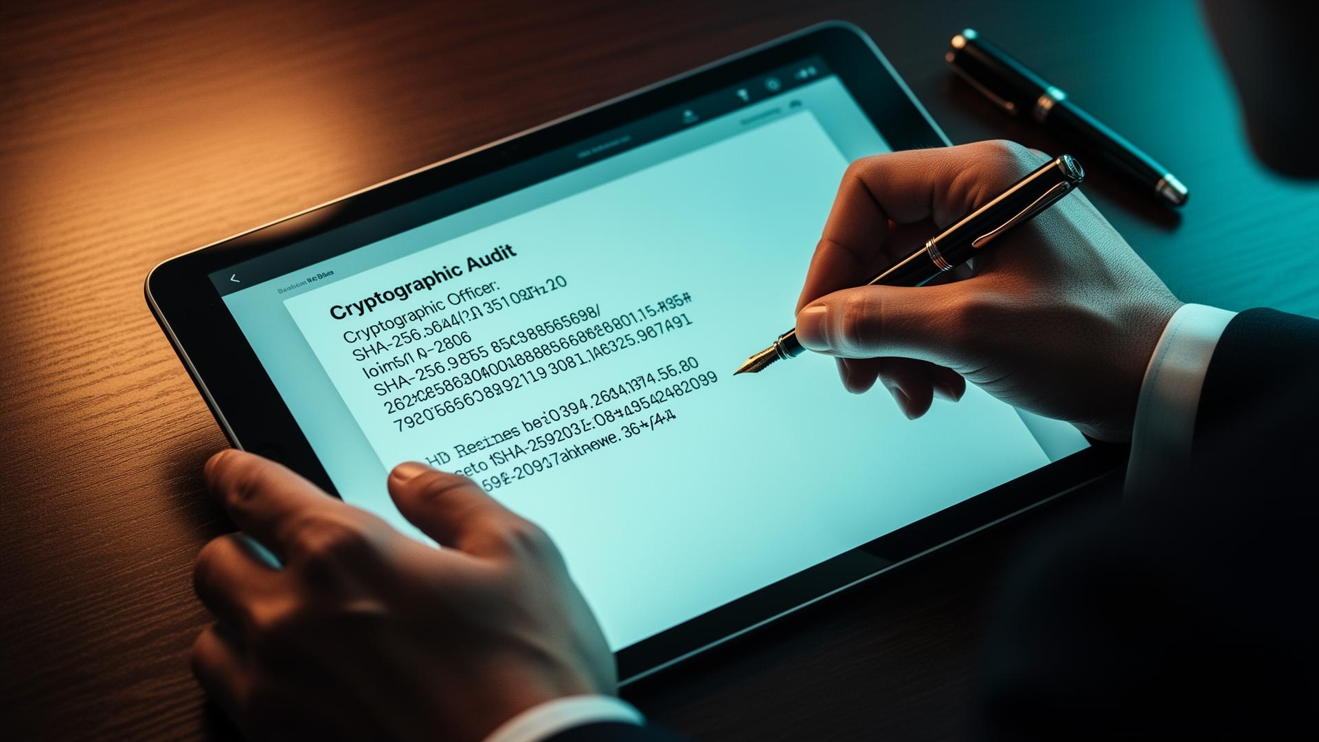 Officer signing cryptographic audit receipt